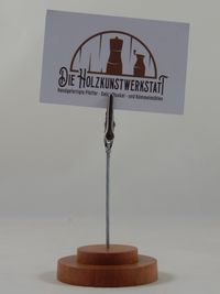 Zettelhalter 11, Birne // Durchmesser am Fu&szlig;: 59 mm //Metallstange mit Klammer zum Befestigen von Zetteln, etc. // Preis: 3,00 &euro;